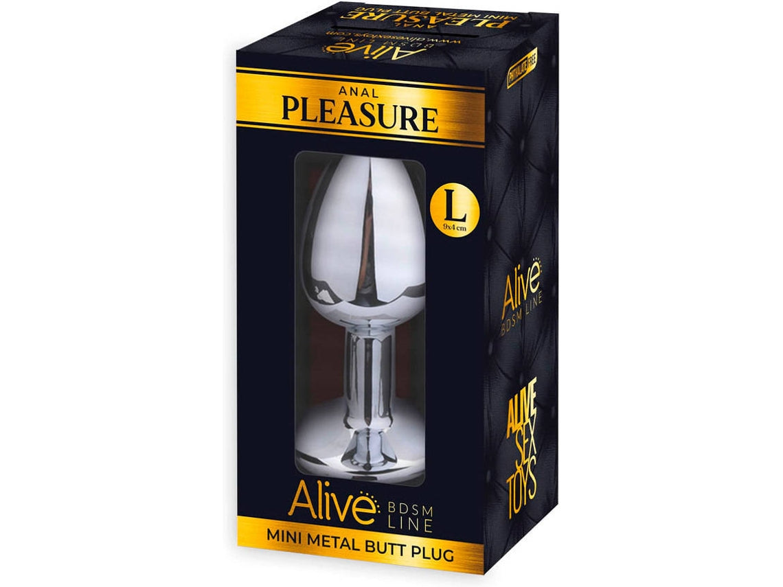 Alive - Mini Metal Butt Plug Anal Pleasure Black L