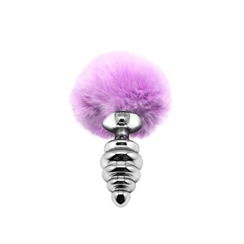 Alive - Metal Anal Fluffly Twist Plug Pink - Talla M