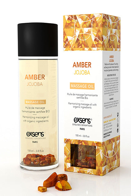 Massage Oil with Organic Ingredients And Stones Amber Jojoba 100ml