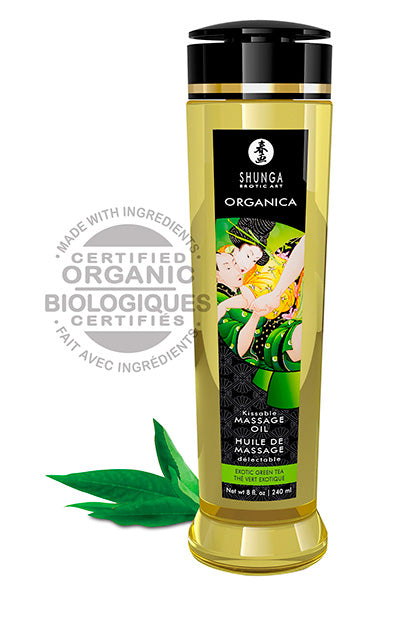 Shunga Organic Massage Oil - Green Tea