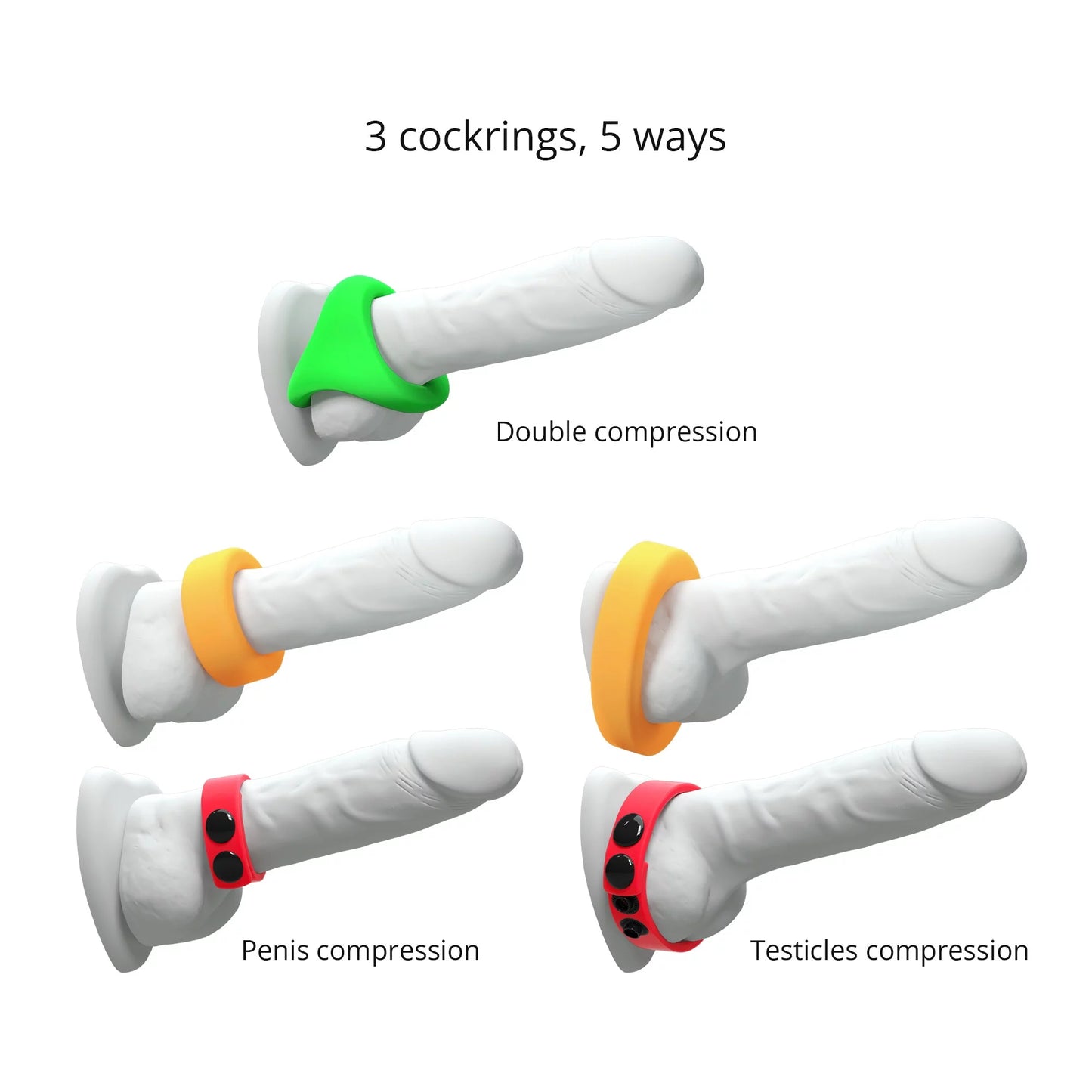 Kit Neon Ring - 3 Cockrings Liquid Silicone