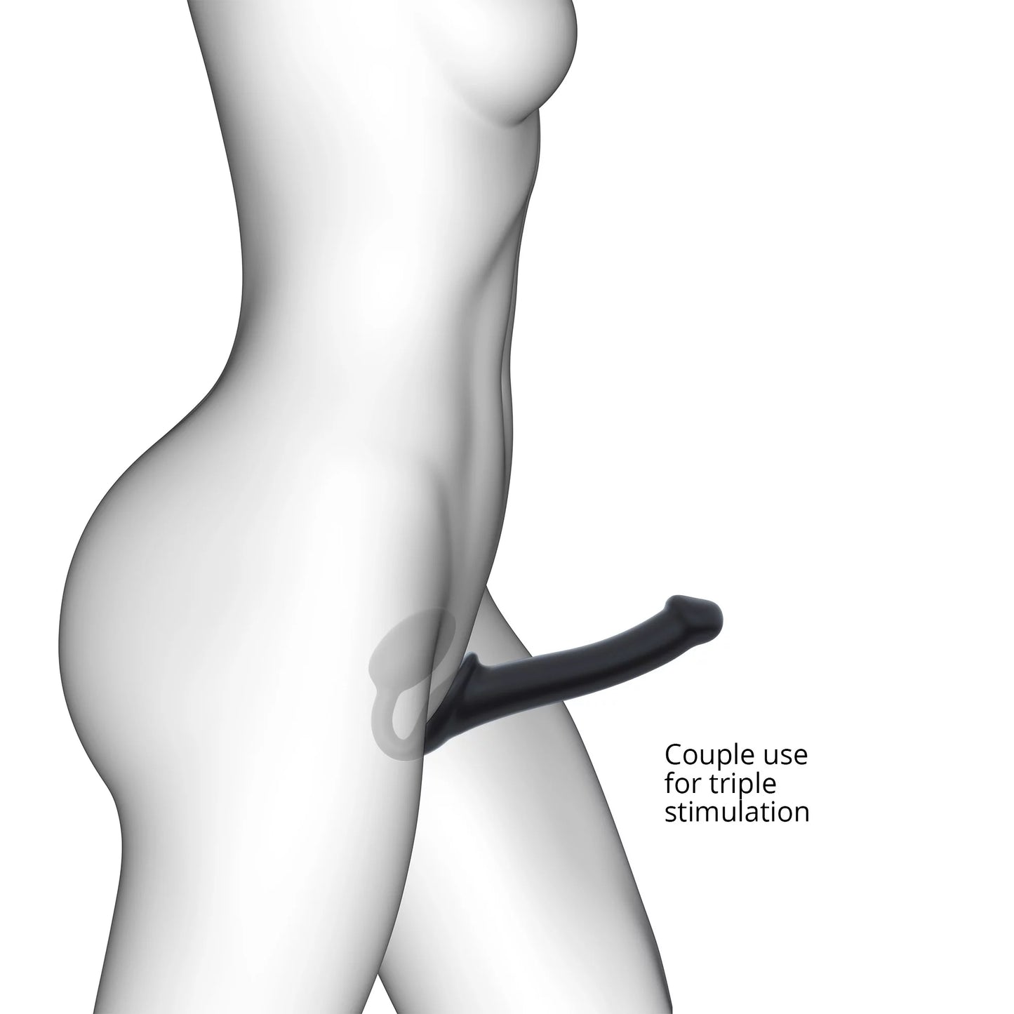 Strap-On Semi-Realiste Bendable Noir - M