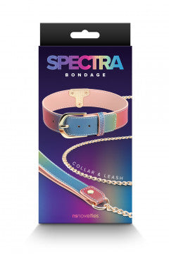 Spectra Bondage Collar & Leash Rainbow