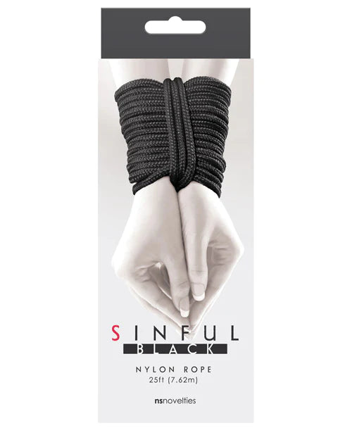Sinful Nylon Rope 25 Ft Black
