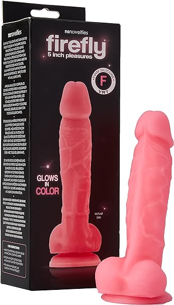 Dildo Rosa con Brillo en la Oscuridad 13cm - Firefly