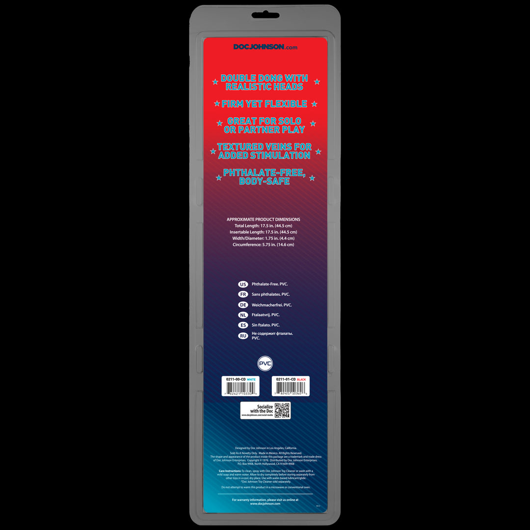 Tête double veinée, noire, 18 po