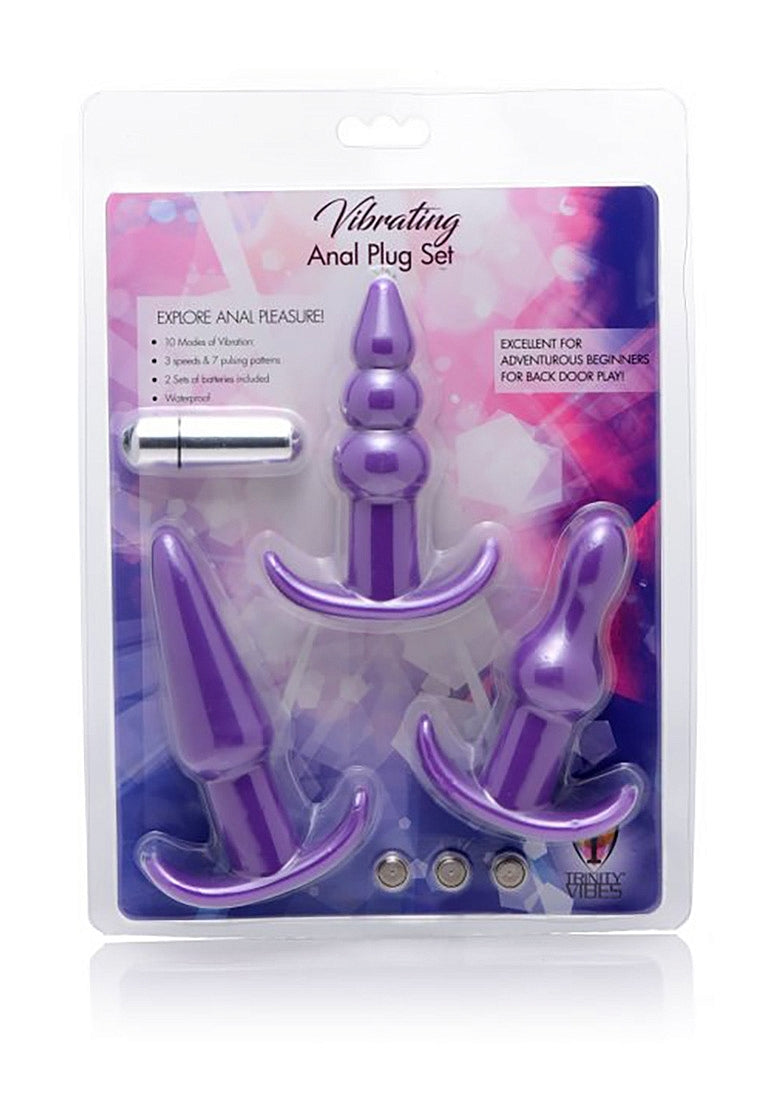 Kit Vibrador 3 Plugs Anales