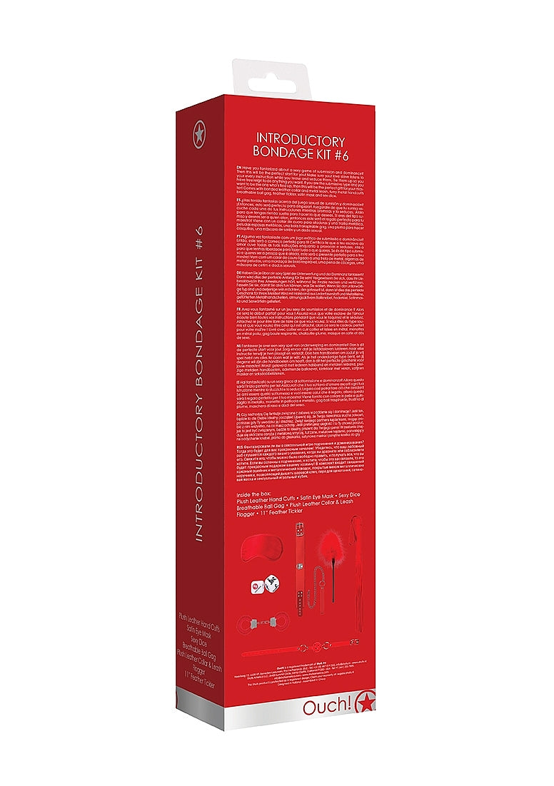 Kit 6 de Introducción al Bondage Rojo - Ouch!