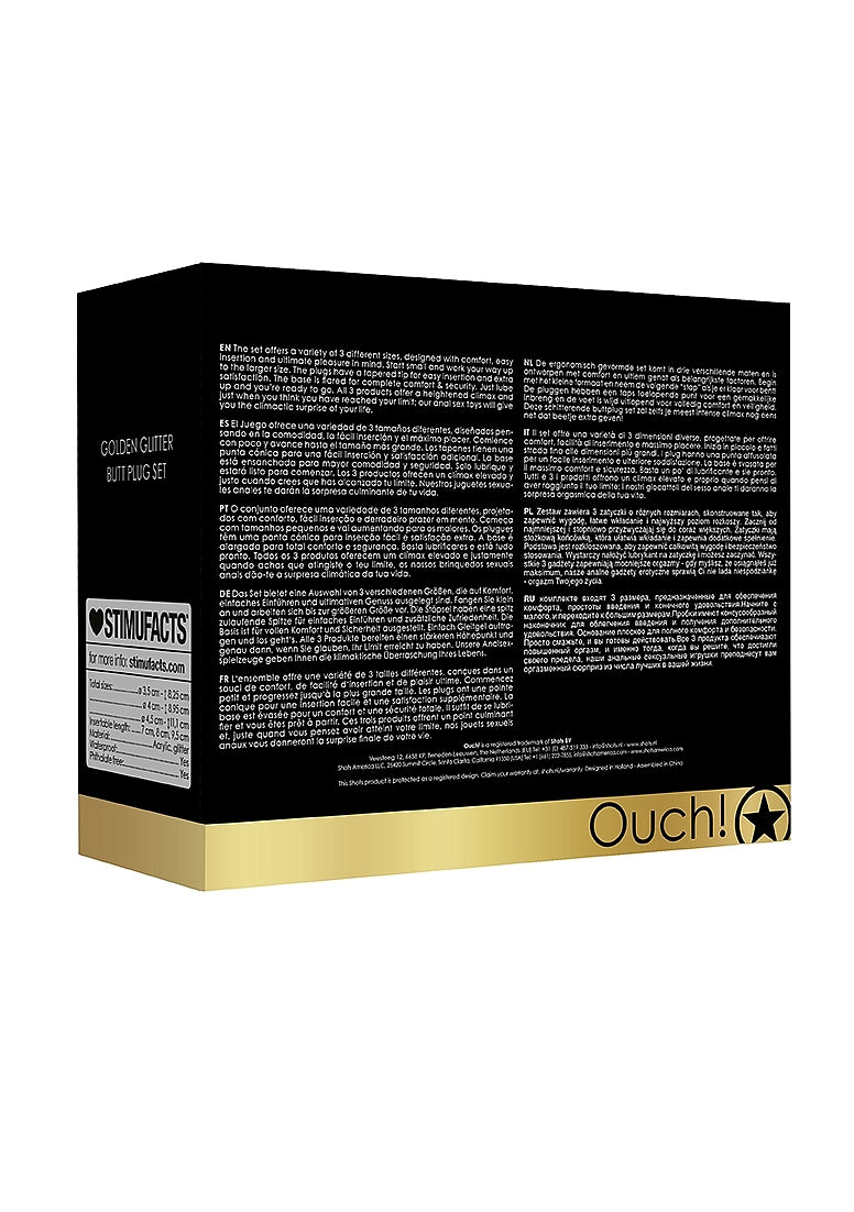 Acrylic Anal Plug Set - Gold