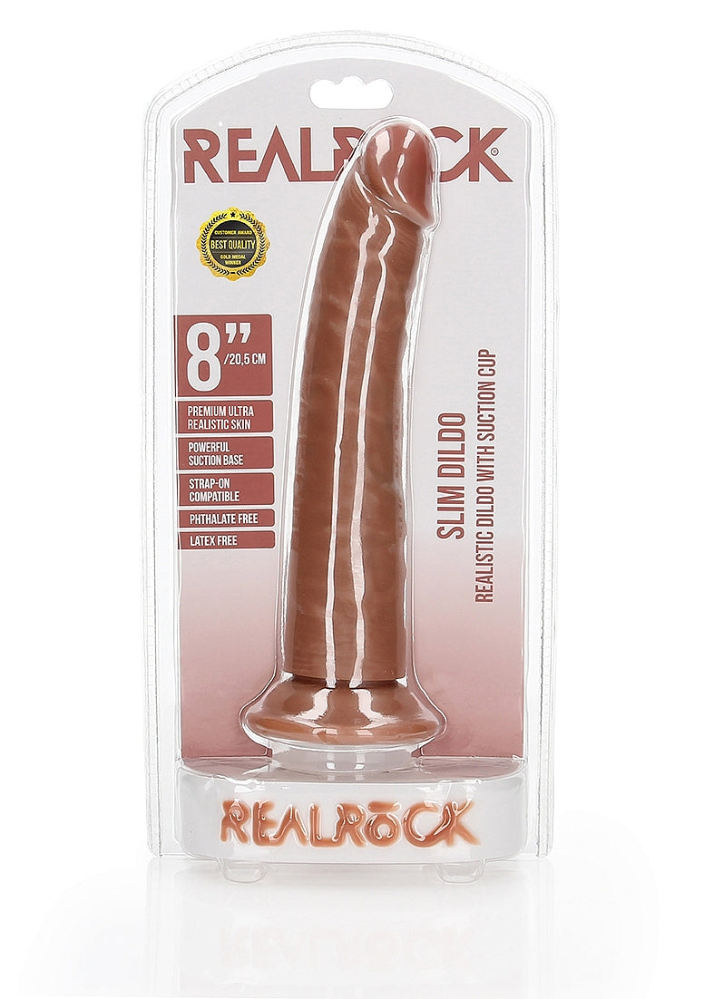 Slim Realistic Dildo with Suction Cup - 8"/20.5