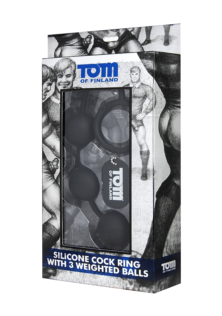 Silicone Cock Ring with 3 Weighted Balls