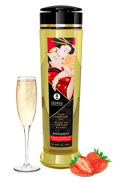Shunga Massage Oil Romance - Sparkling Strawberry Wine