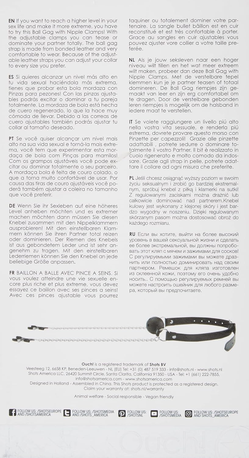 Mordaza con Pinzas para Pezones - Black&White