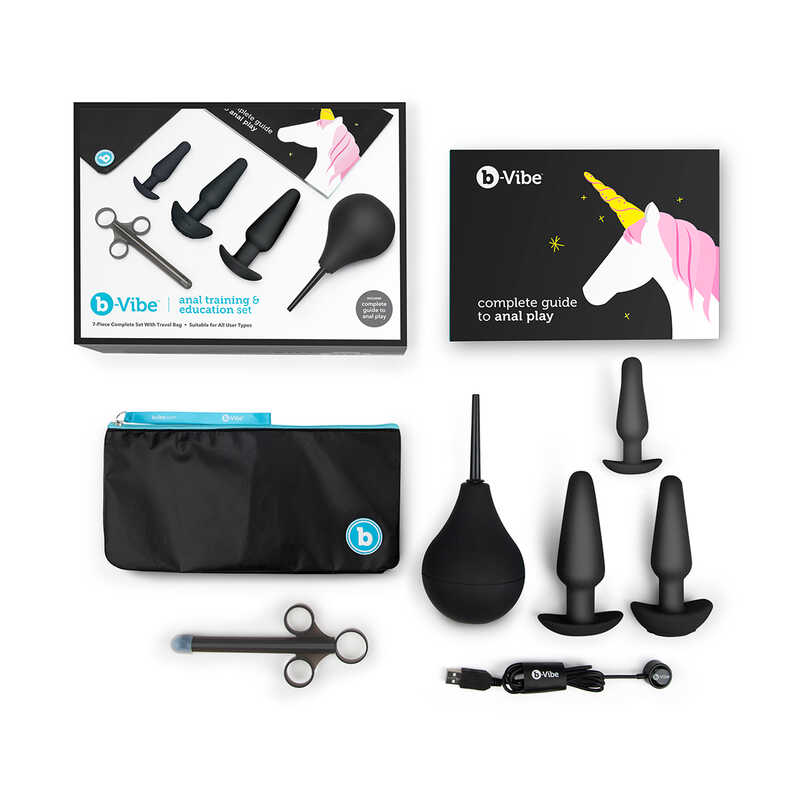 B-Vibe Black Anal Training and Education Kit