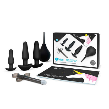B-Vibe Black Anal Training and Education Kit