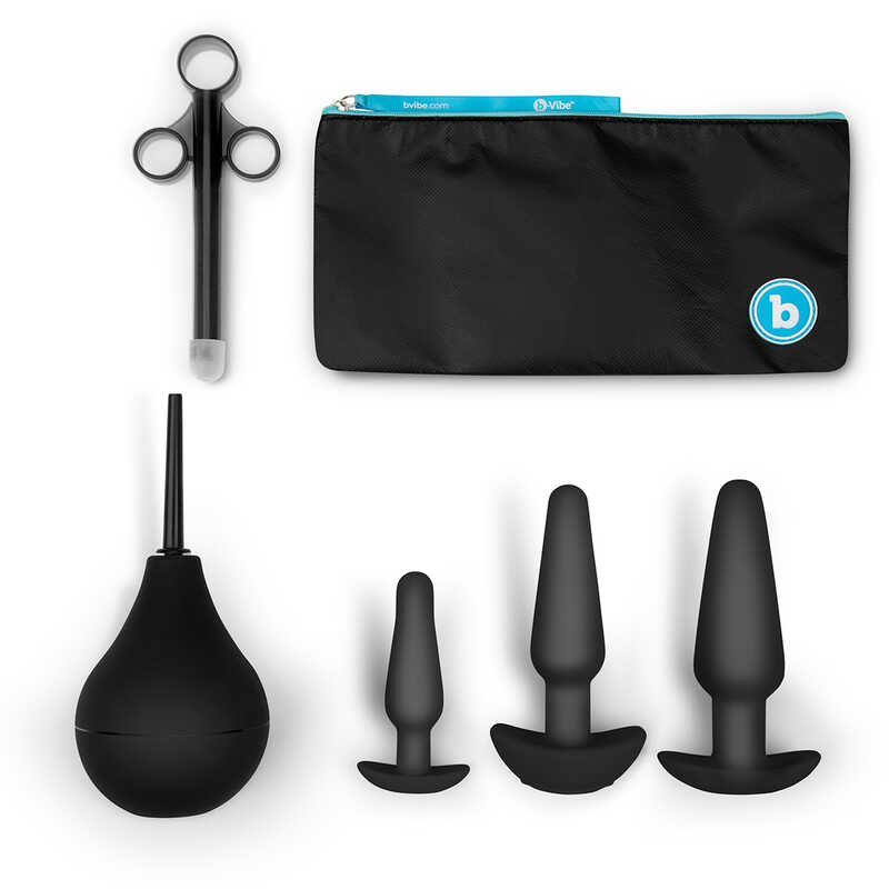 B-Vibe Black Anal Training and Education Kit