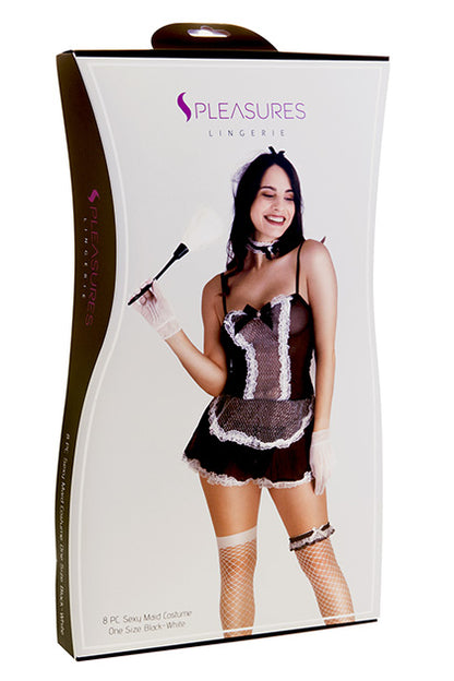 Disfraz de Criada Negro/Blanco T. Unica