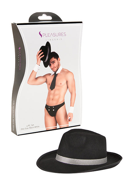 Disfraz mafioso sexy Negro/Blanco T. Unica