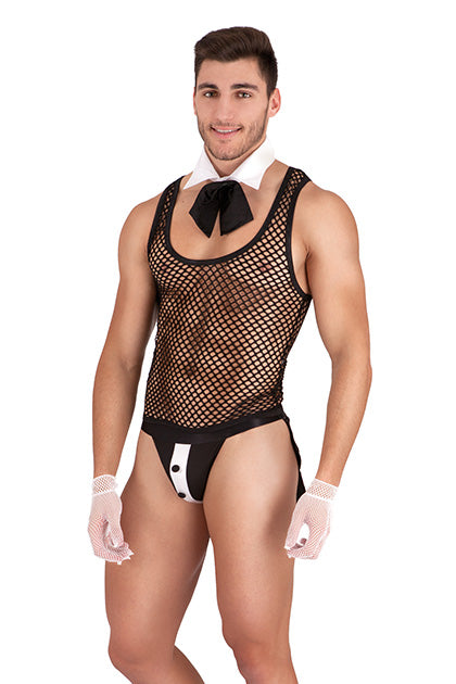 Disfraz mayordomo Set Negro/Blanco TU