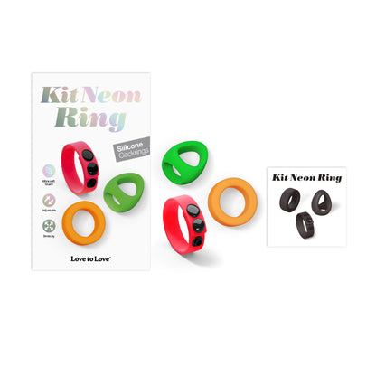 Kit Neon Ring - 3 Cockrings Liquid Silicone