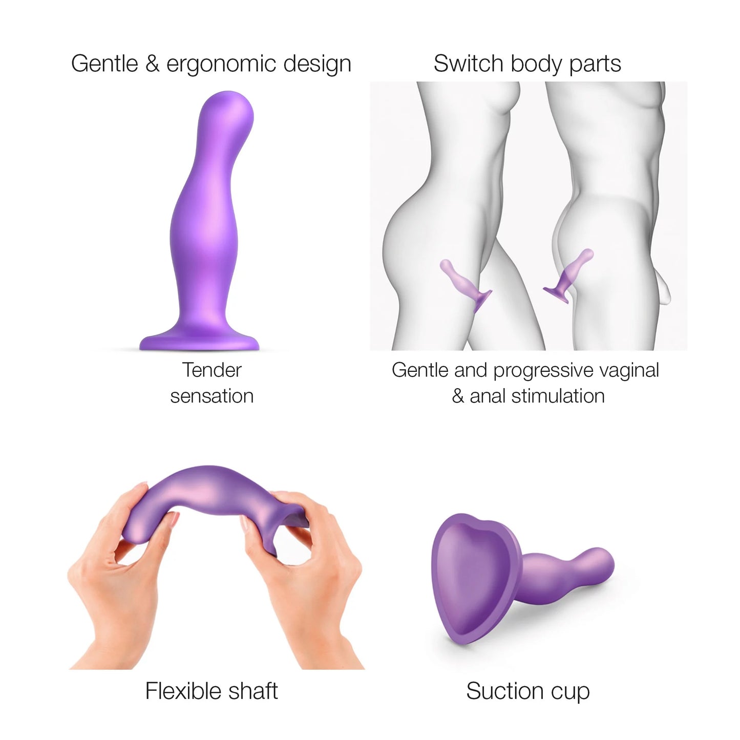 Dildo Plug Curvy Violet Metallic - M