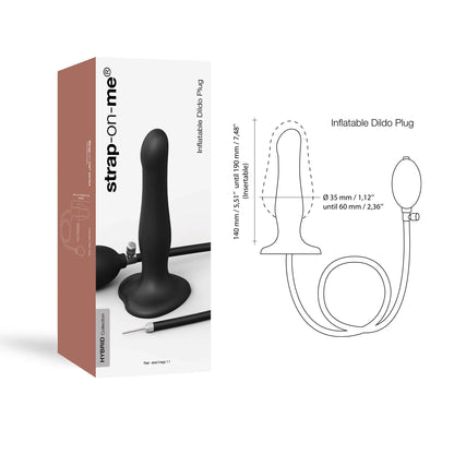 Inflatable Dildo Plug - Noir - One Adjustable Size