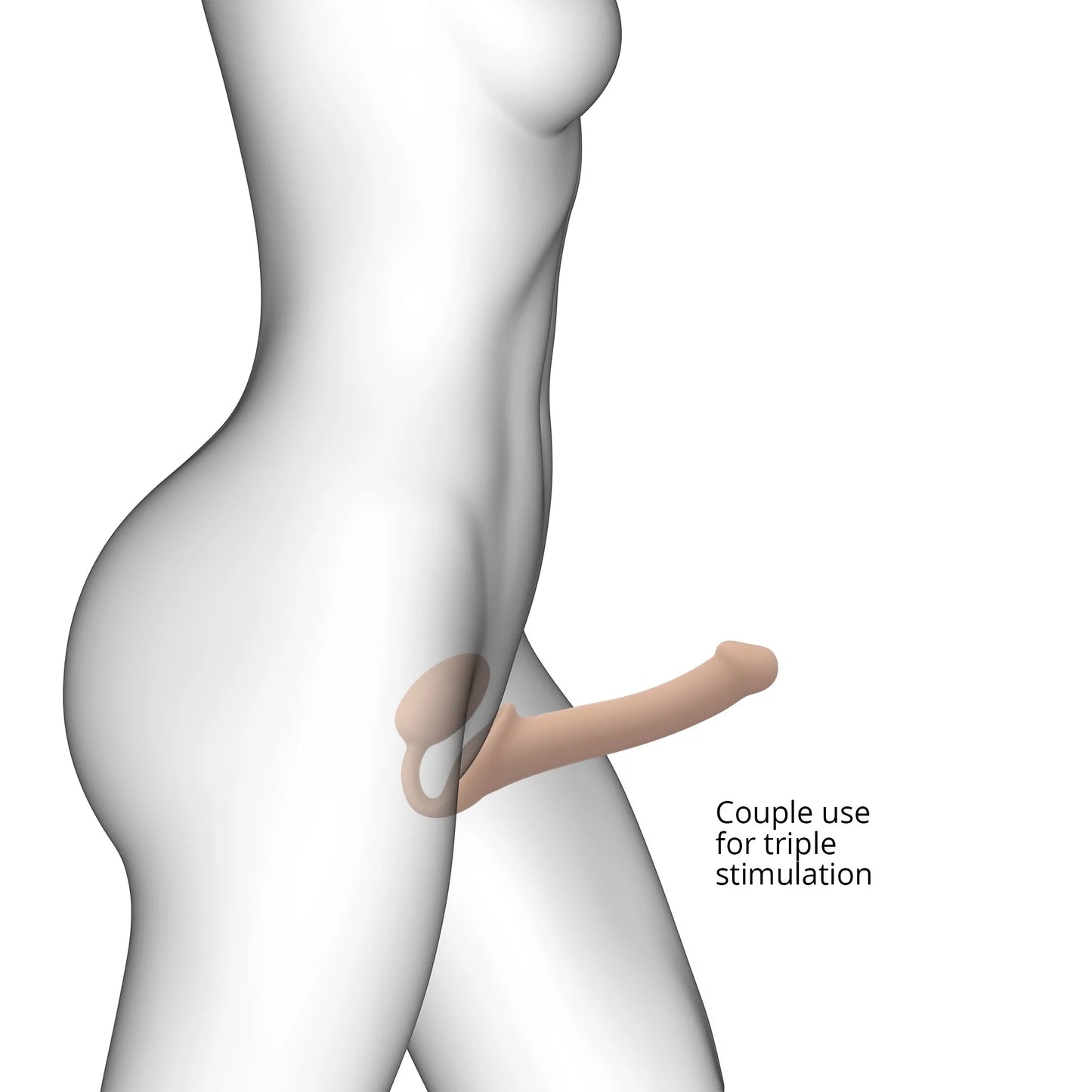 Strap-On Semi-Realiste Bendable Vanille - S