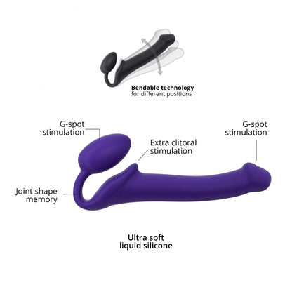 Strap-On Semi-Realiste Bendable Violet - M