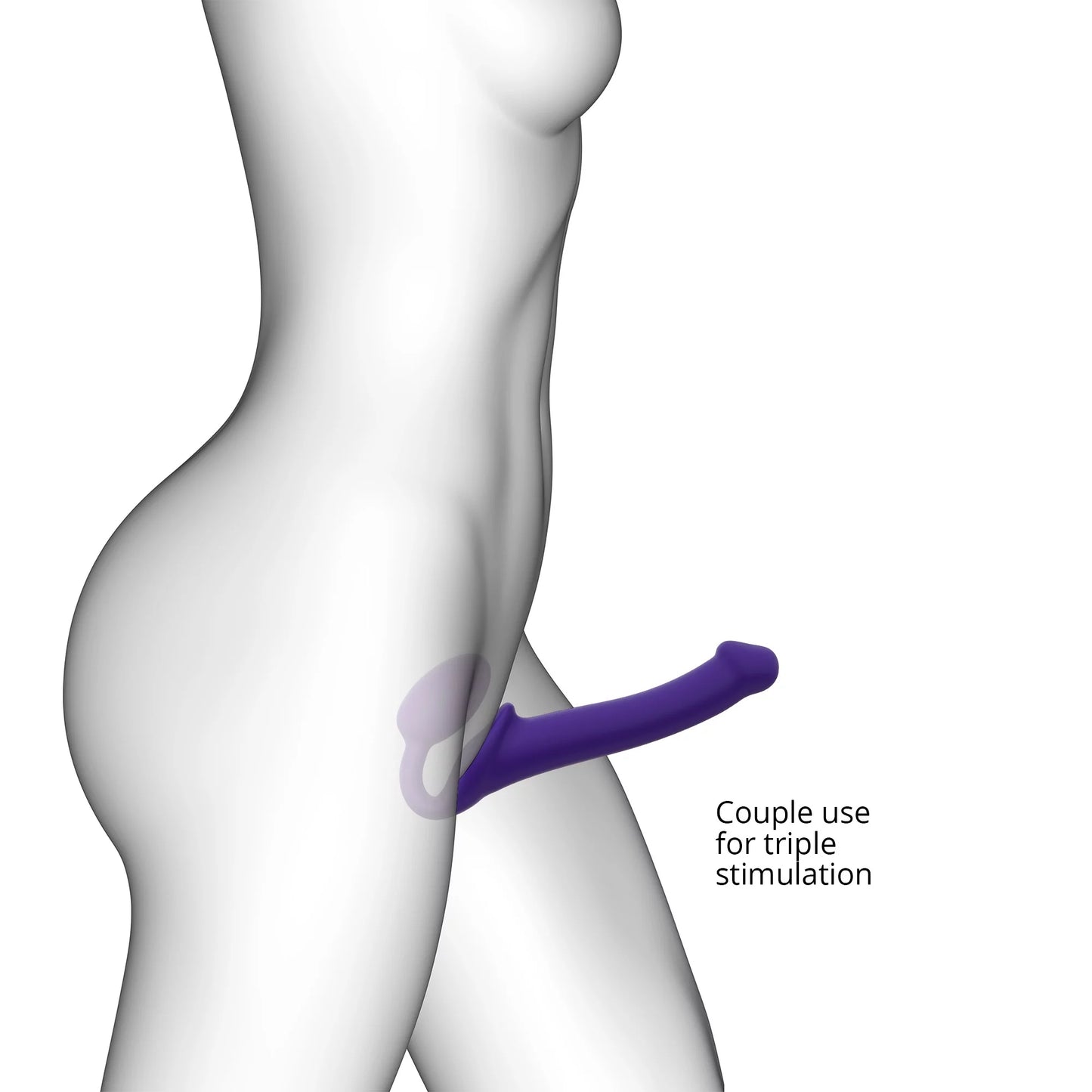Strap-On Semi-Realiste Bendable Violet - M