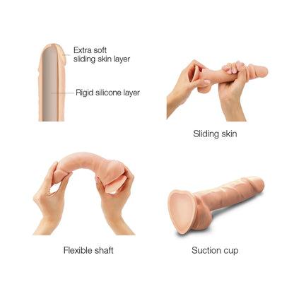 Sliding Skin Realistic Dildo Vanille - L