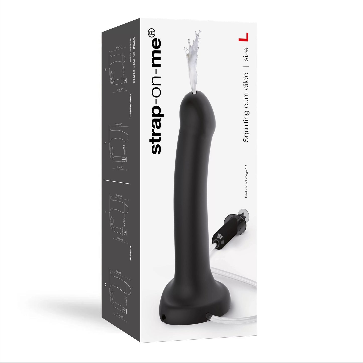 Squirting Cum Dildo Semi-Realiste Noir - L