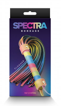 Spectra Bondage Flogger Rainbow