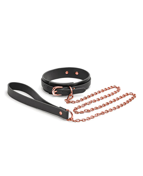 Bondage Couture Collar And Leash Black