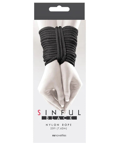 Sinful Nylon Rope 25 Ft Black