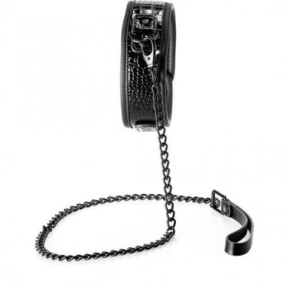 Blaze Collar And Leash Croco Black