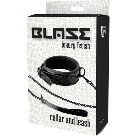 Blaze Collar And Leash Croco Black