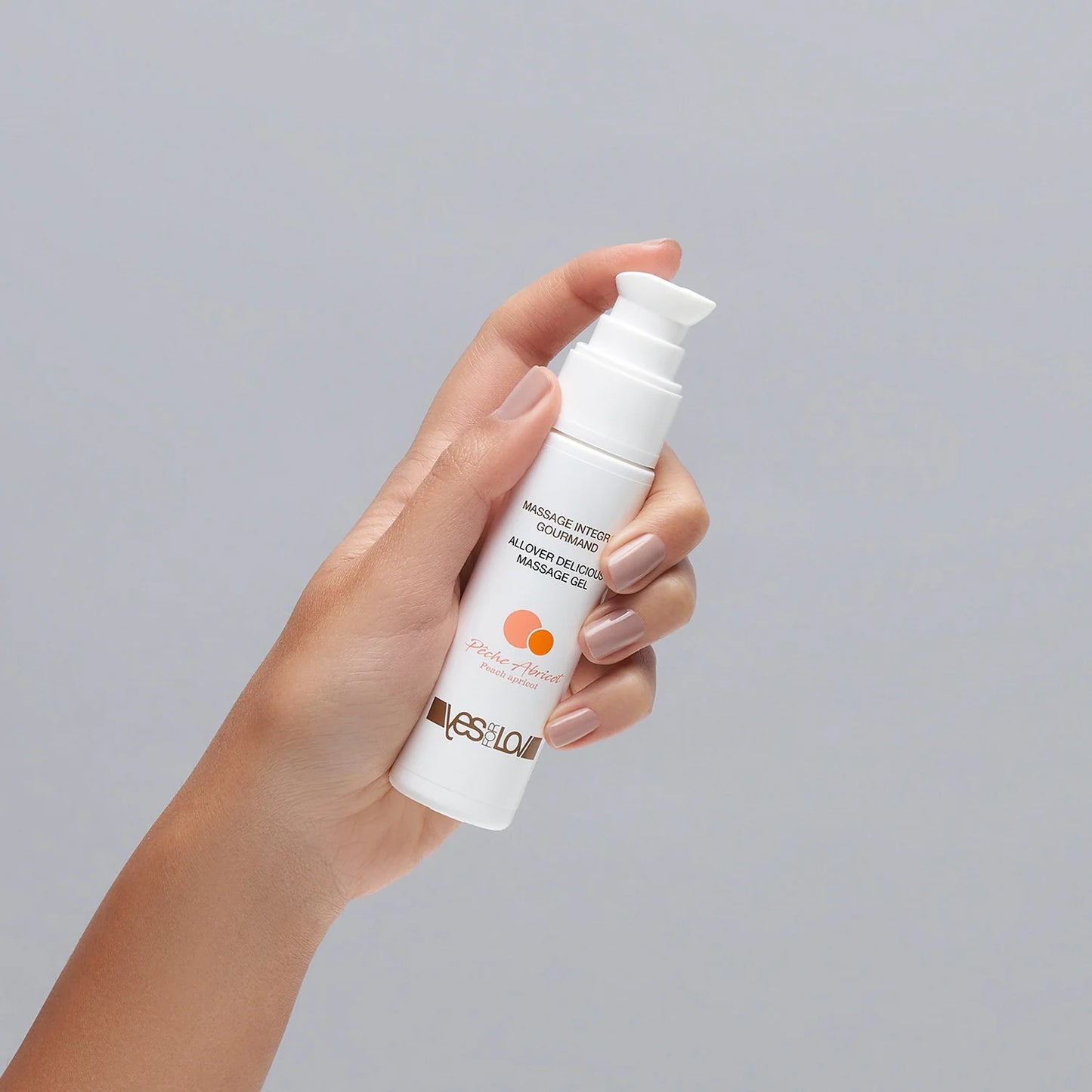 Peach and apricot flavored massage gel