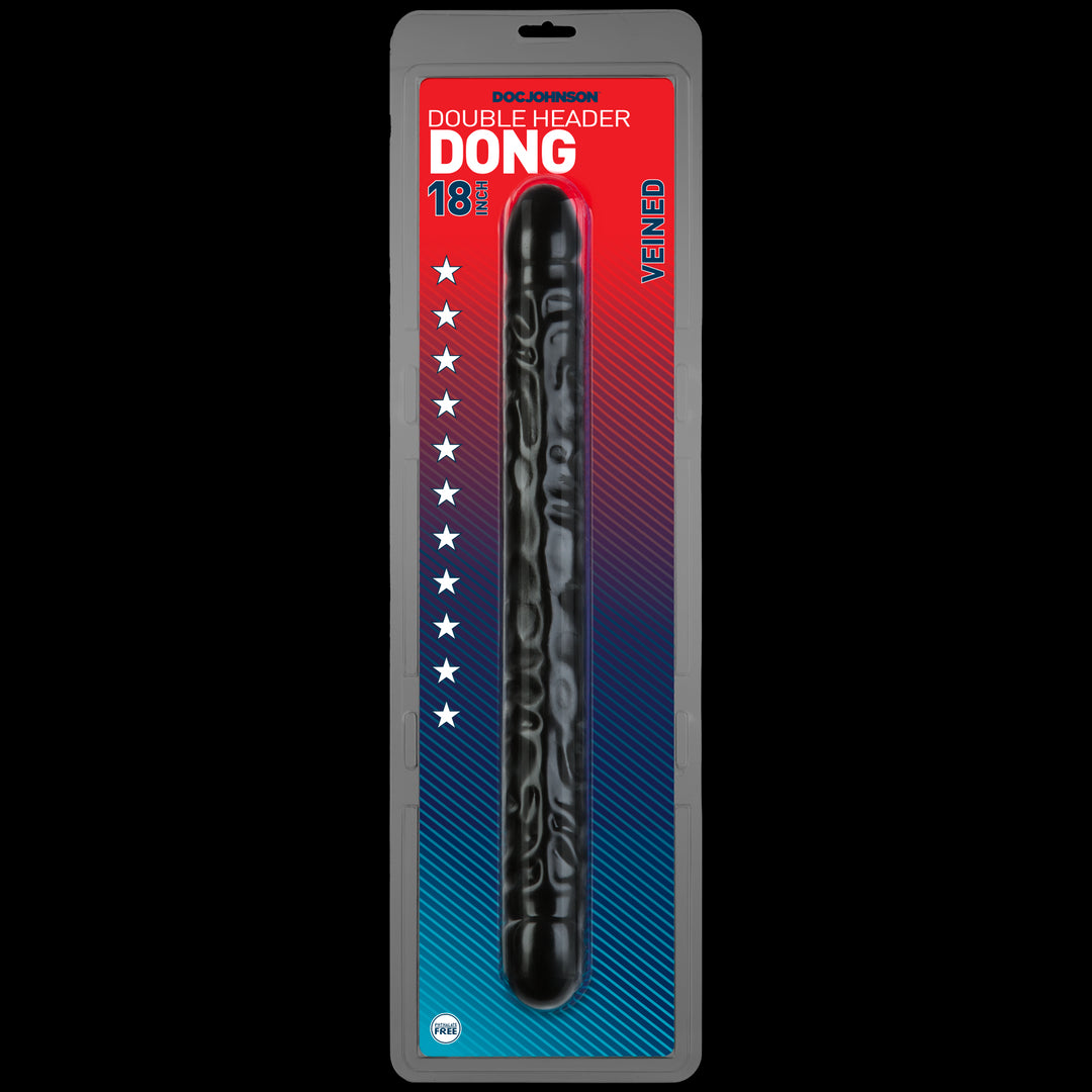 Tête double veinée, noire, 18 po