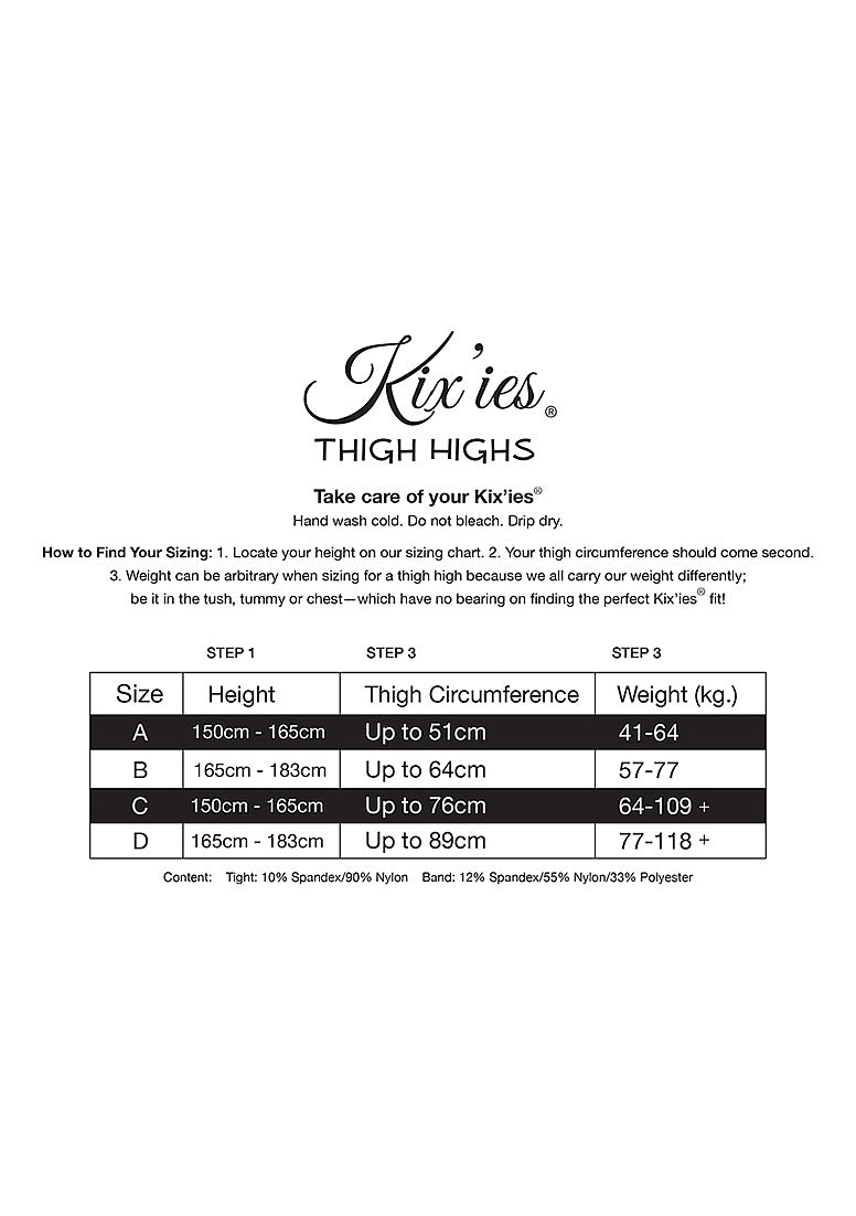 Michelle - Kix'ies Thigh High - Black - Talla C