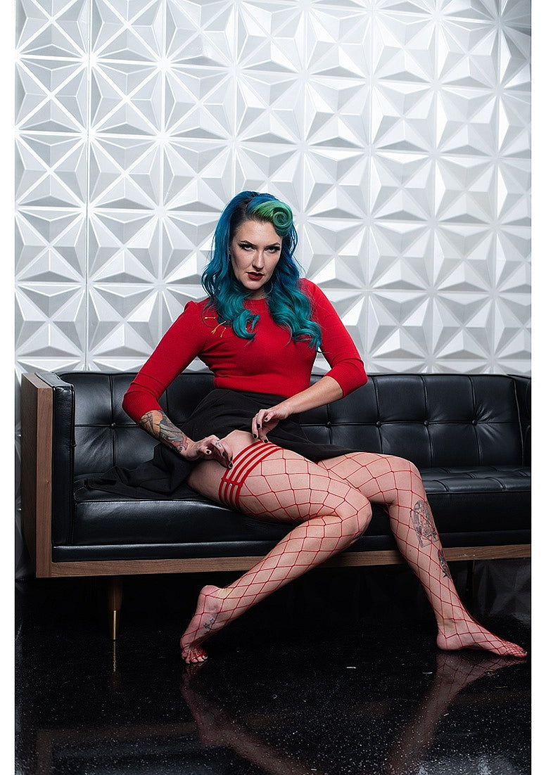 Claudia - Thigh High - Red - A