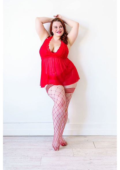 Claudia - Thigh High - Red - C