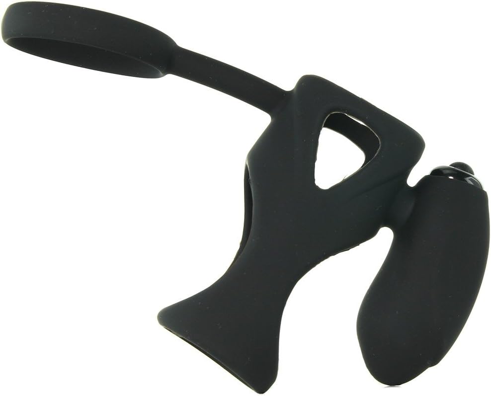 Caged Silicone Cock Cage Vibrating - Black