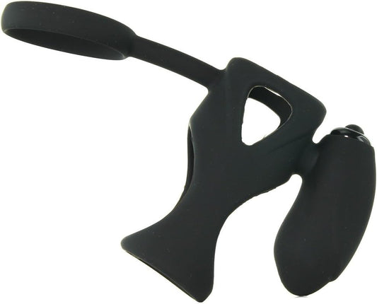 Caged Silicone Cock Cage Vibrating - Black