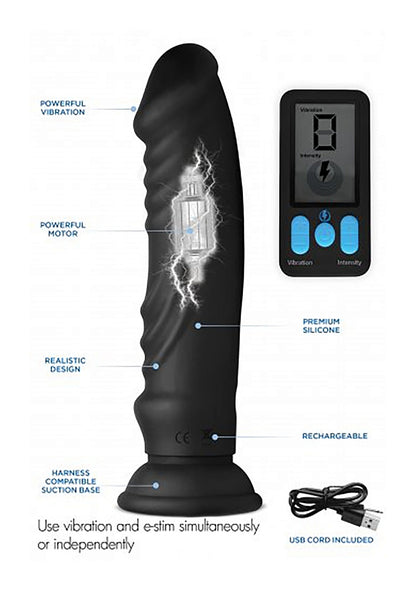 Vibrador Consolador de Silicona E-Stim 5x