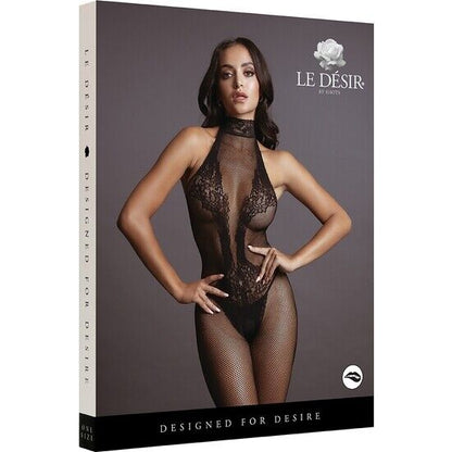 Fishnet and Lace Bodystocking - Black - O/S