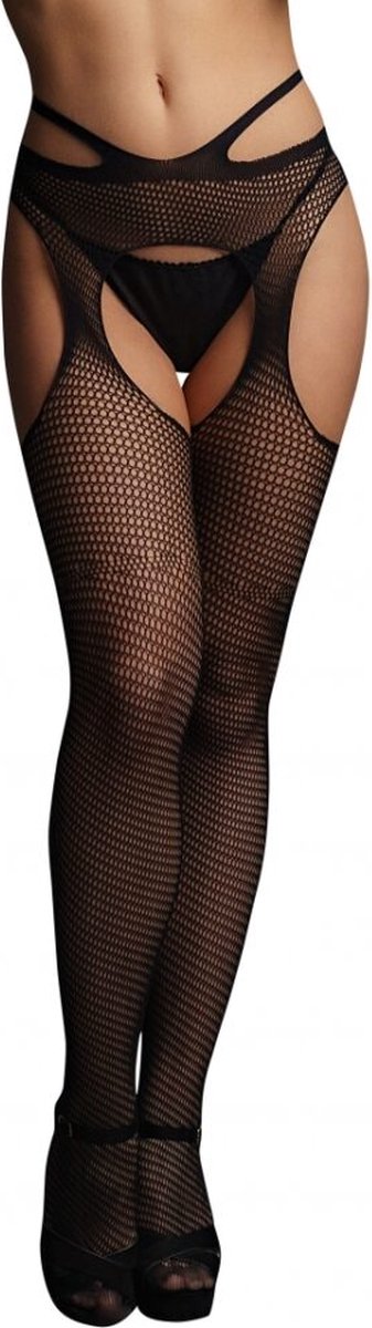 Suspender pantyhose with strappy waist