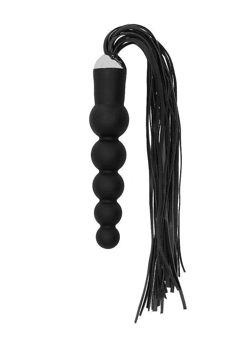 Black Whip with Curved Silicone Dildo -