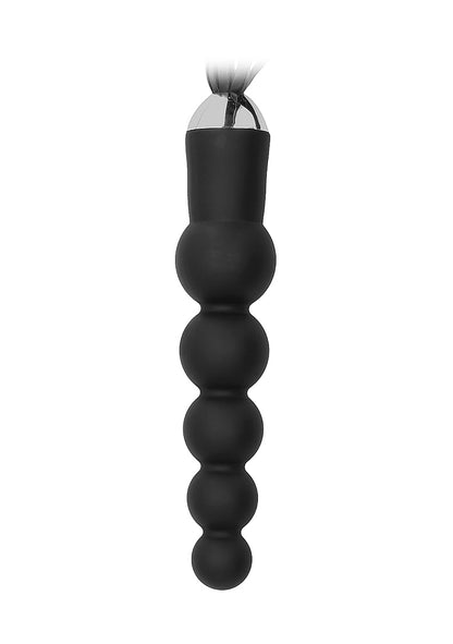 Black Whip with Curved Silicone Dildo -
