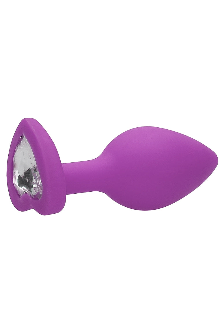 Plug anal en forme de cœur en diamant - Régulier - Violet