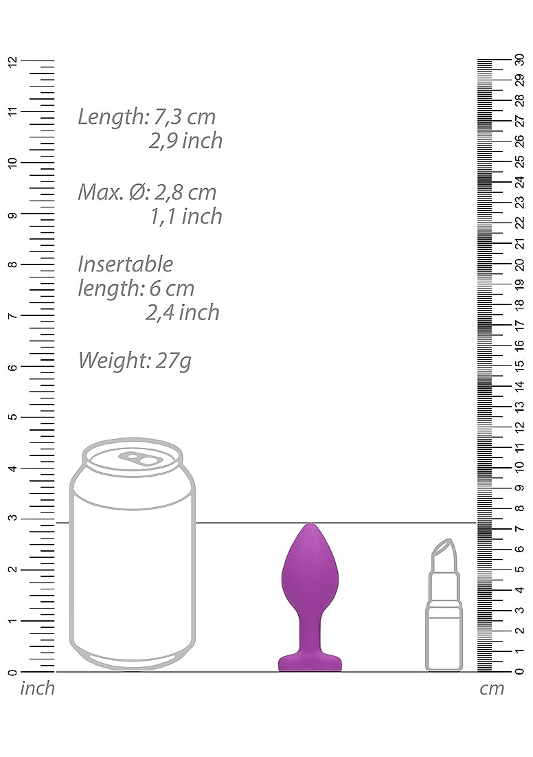 Plug anal en forme de cœur en diamant - Régulier - Violet